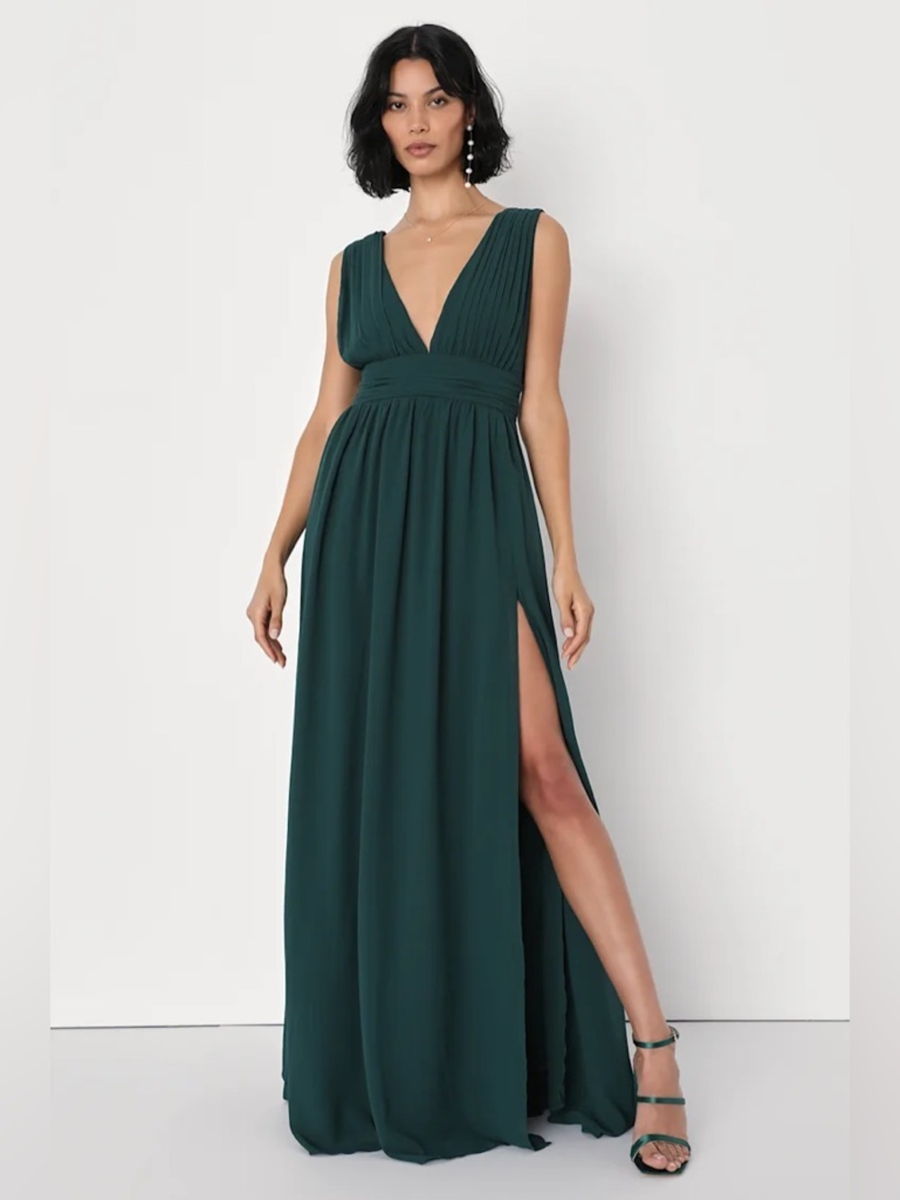 Lulus Heavenly Hues Forest Green Maxi Dress